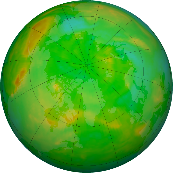 Arctic ozone map for 13 July 1982